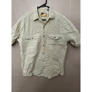 Vintage Creative Edge Medium Green Strip Short‎ Sleeve Shirt